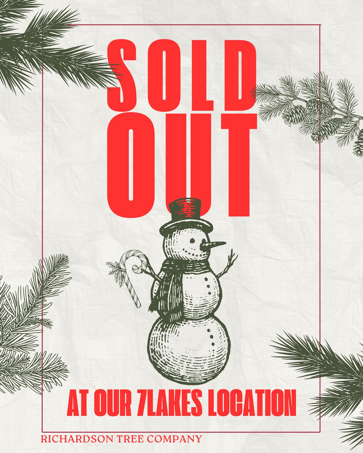 RichardsonTreeCo Sold Out Notice and Poster